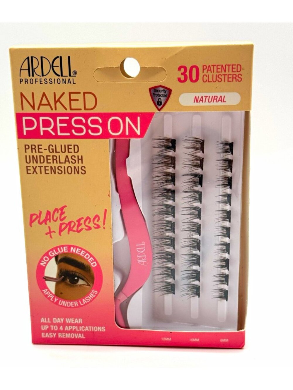 Ardell Naked Press On Pre Glued Underlash Clusters Natural Black 8-12mm New